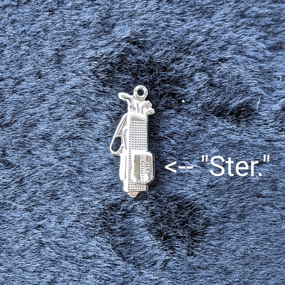 Golf Charm, Sterling Golf Bag, Golfing, pendant, Silver, .925, bracelet - Picture 5 of 6